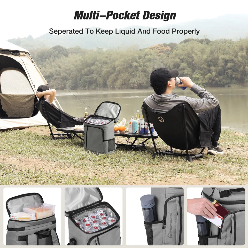Backpack Cooler & Insulated Bag 2 in 1, 36 Cans W/ Insulating Cover, Upgraded Leakproof Soft Cooler Backpack 2 Compartment for Camping Hiking Picnic Beach