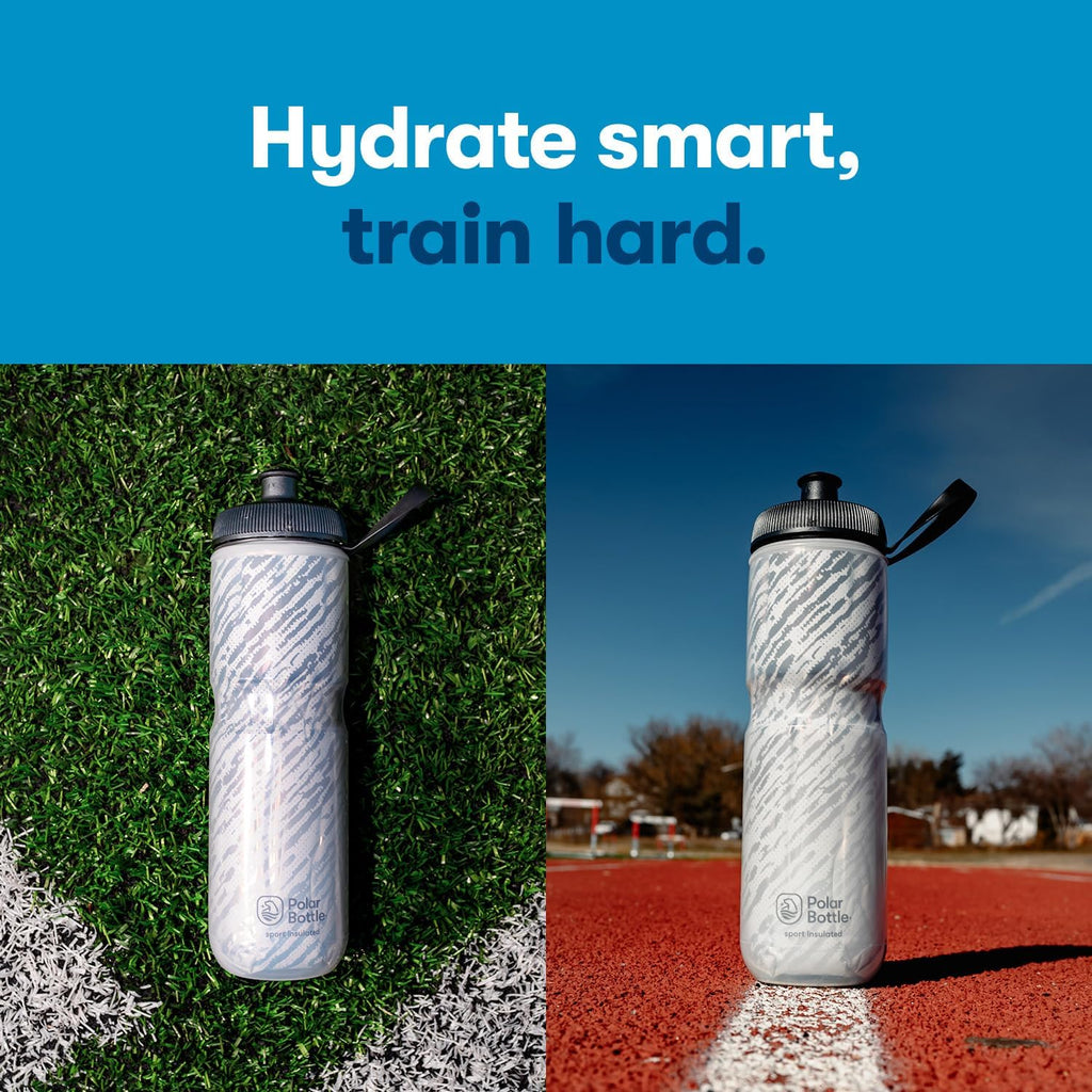 Sport Insulated Water Bottle - Bpa-Free, Sport & Bike Squeeze Bottle with Handle (Fly Dye - Blood Orange, 24 Oz)