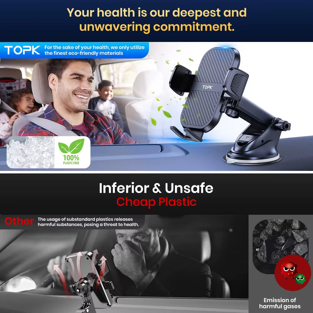 Car Phone Holder Super Stable Car Phone Mount for Car Dashboard/Windscreen/Air Vent Compatible with All Mobile Phone