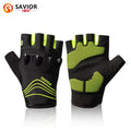 Savior Outdoor Sports Cycling Gloves Half Finger LED Gloves Nightview Rechargeable Flashlight Luminous Breathable Summer Spring