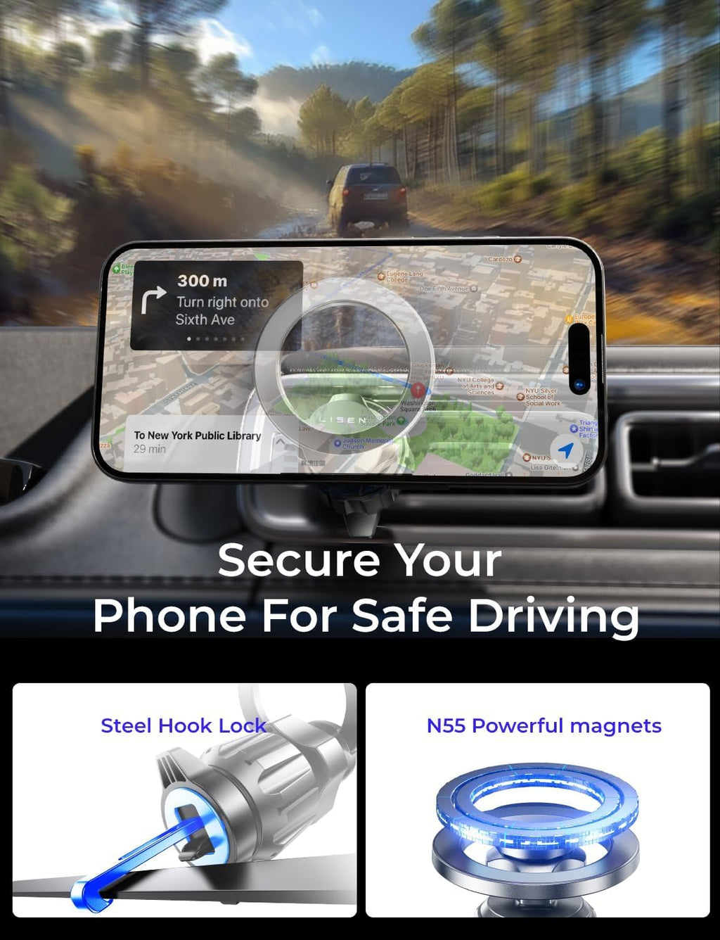 for Magsafe Car Mount, [Upgrade 2026 Ultra Magnets] Magnetic Phone Holder for Your Car Cell Phone Holder Mount for Air Vent Car Accessories for Men Women GPS Holder Fit Iphone 17 16 15 14 13 12