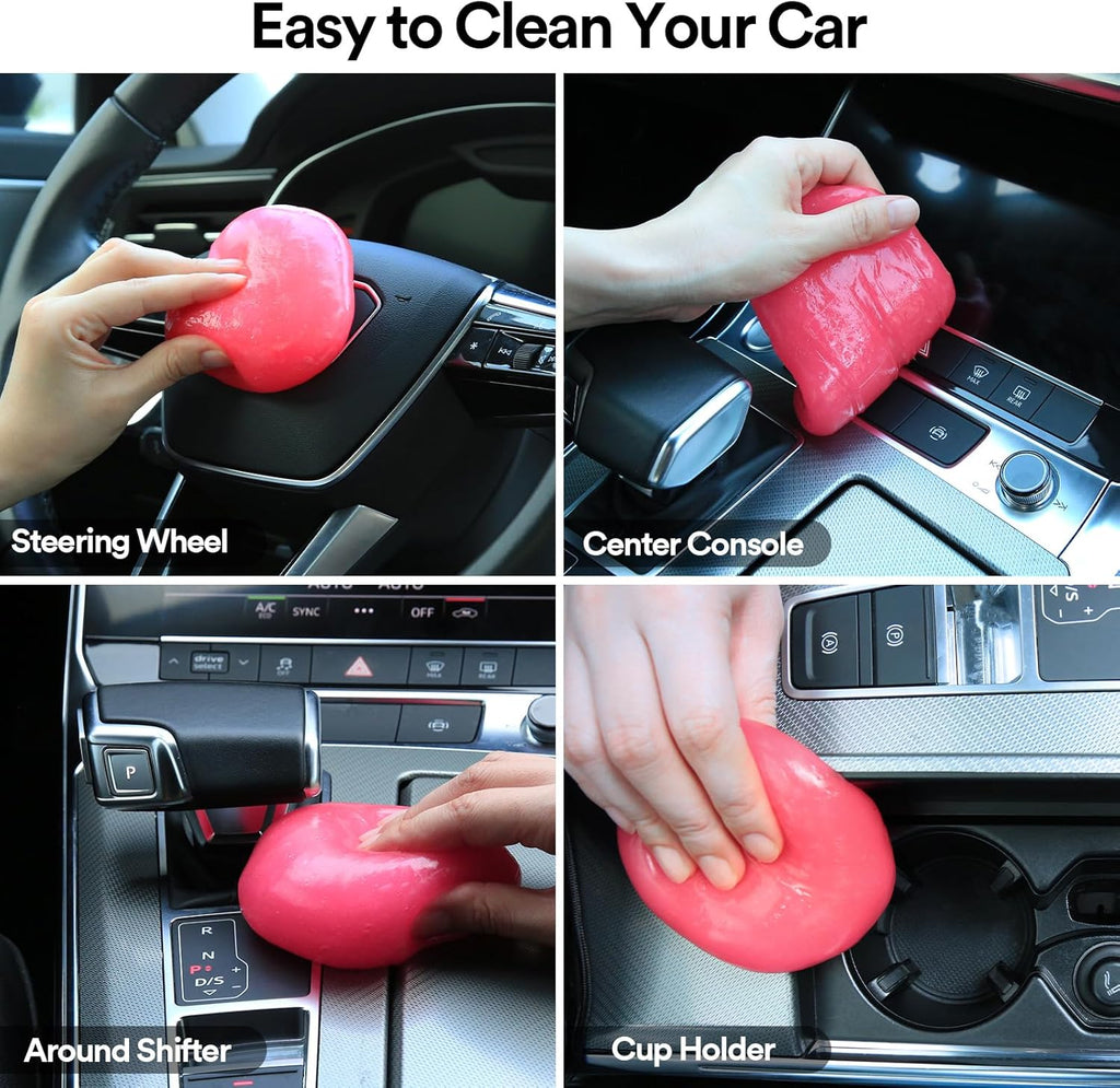 Car Cleaning Gel Pink and Car Cleaning Putty Blue 2Pack Bundle