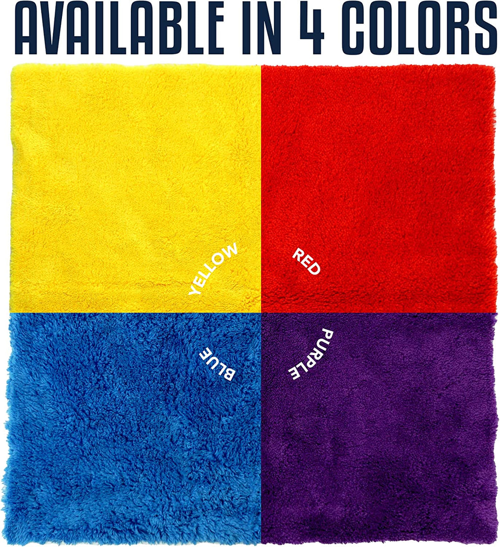 Red Microfiber Towel for Car - Ultra Absorbent - Car Drying, Polishing, Buffing Cloth & Interior Detailing Towel - 500 GSM 16X16In - Auto Detailing Supplies - Pack of 3