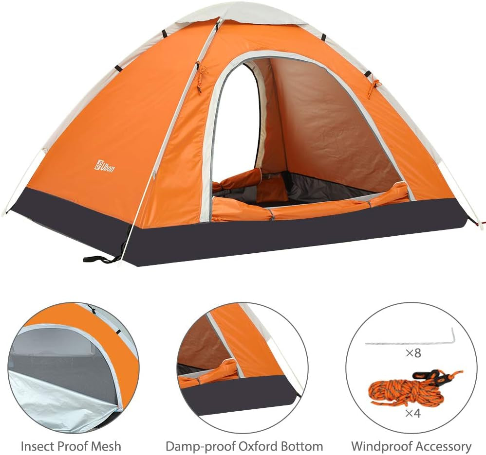 2/3 Person Lightweight Instant Pop up Indoor Outdoor Backyard Tent for Camping Backpacking