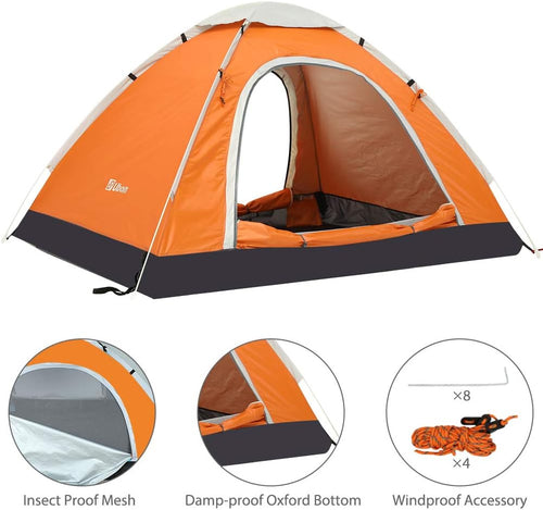2/3 Person Lightweight Instant Pop up Indoor Outdoor Backyard Tent for Camping Backpacking