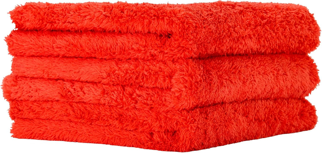 Red Microfiber Towel for Car - Ultra Absorbent - Car Drying, Polishing, Buffing Cloth & Interior Detailing Towel - 500 GSM 16X16In - Auto Detailing Supplies - Pack of 3
