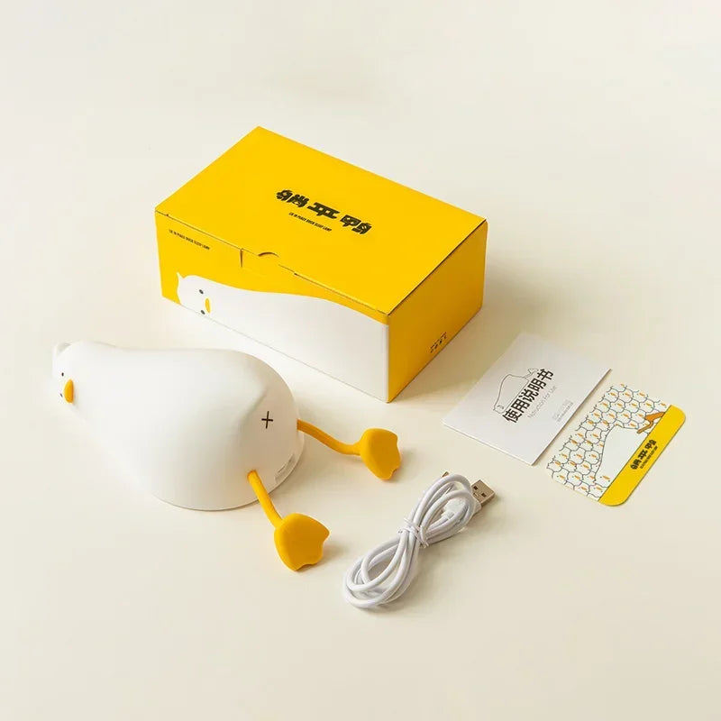 Lie Flat Duck Tap Night Light Tap Light Ambient Light Bedside Lamp Gift Light Rechargeable Table Lamp Atmosphere Lamp