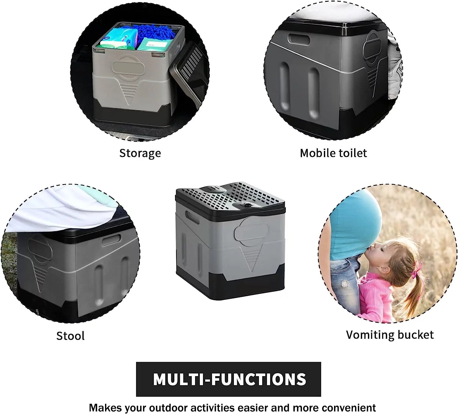 Portable Toilet for Camping with Camping Potty