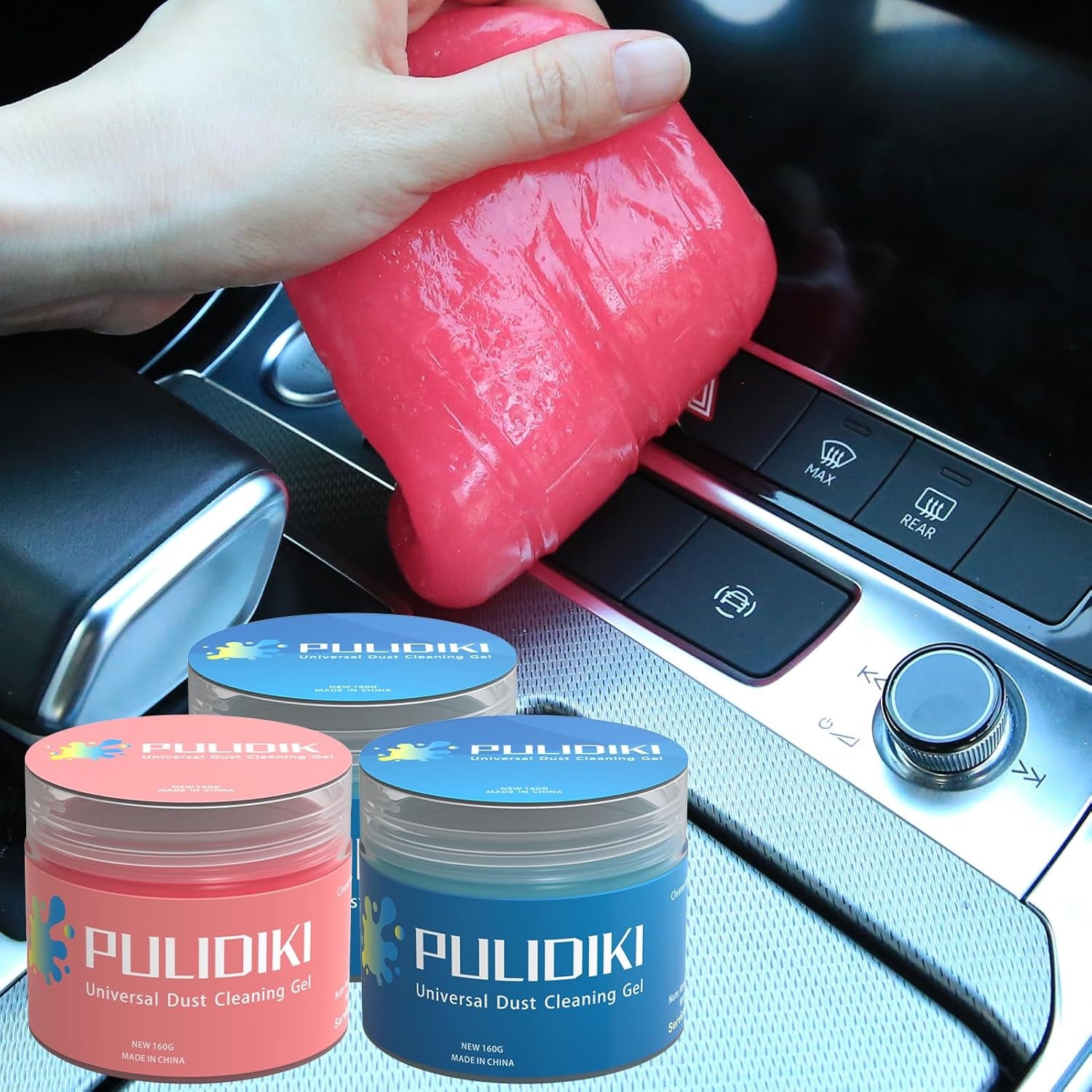 Car Cleaning Gel Pink and Car Cleaning Putty Blue 2Pack Bundle