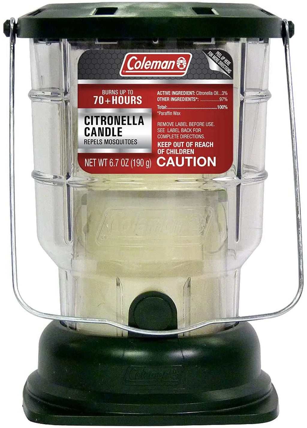 Citronella Candle Outdoor Lantern - 70+ Hours, 6.7 Ounce, Green