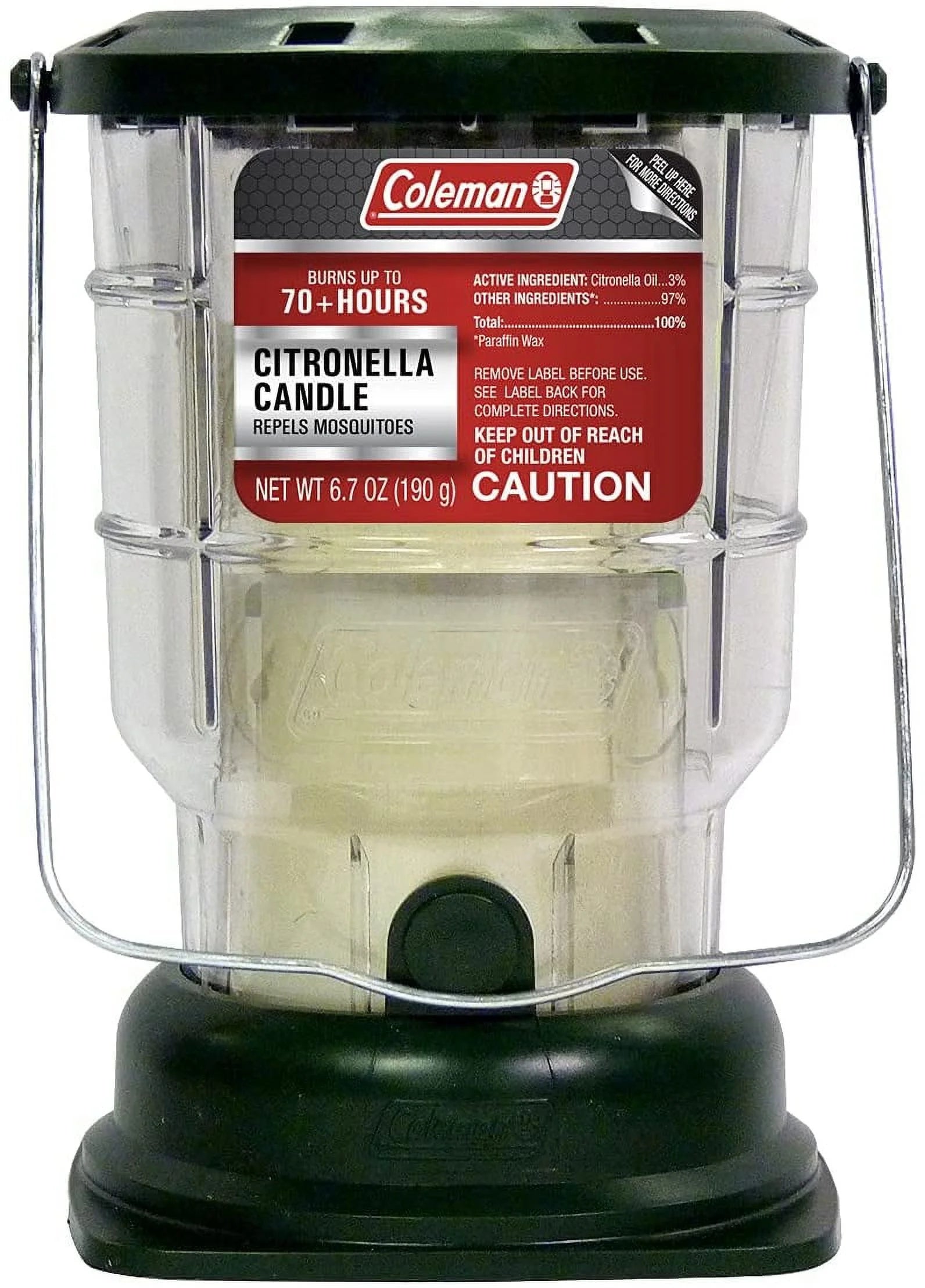 Citronella Candle Outdoor Lantern - 70+ Hours, 6.7 Ounce, Green