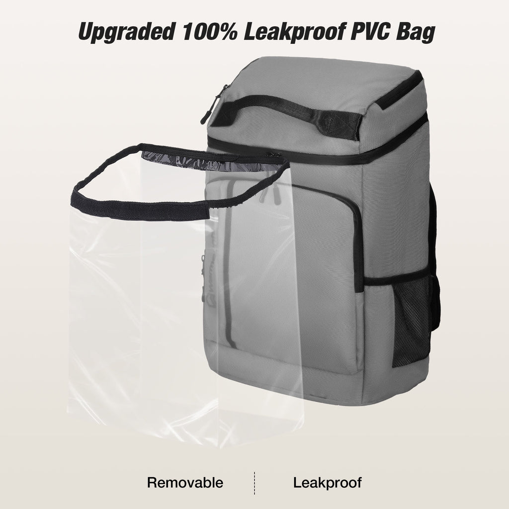 Backpack Cooler & Insulated Bag 2 in 1, 36 Cans W/ Insulating Cover, Upgraded Leakproof Soft Cooler Backpack 2 Compartment for Camping Hiking Picnic Beach