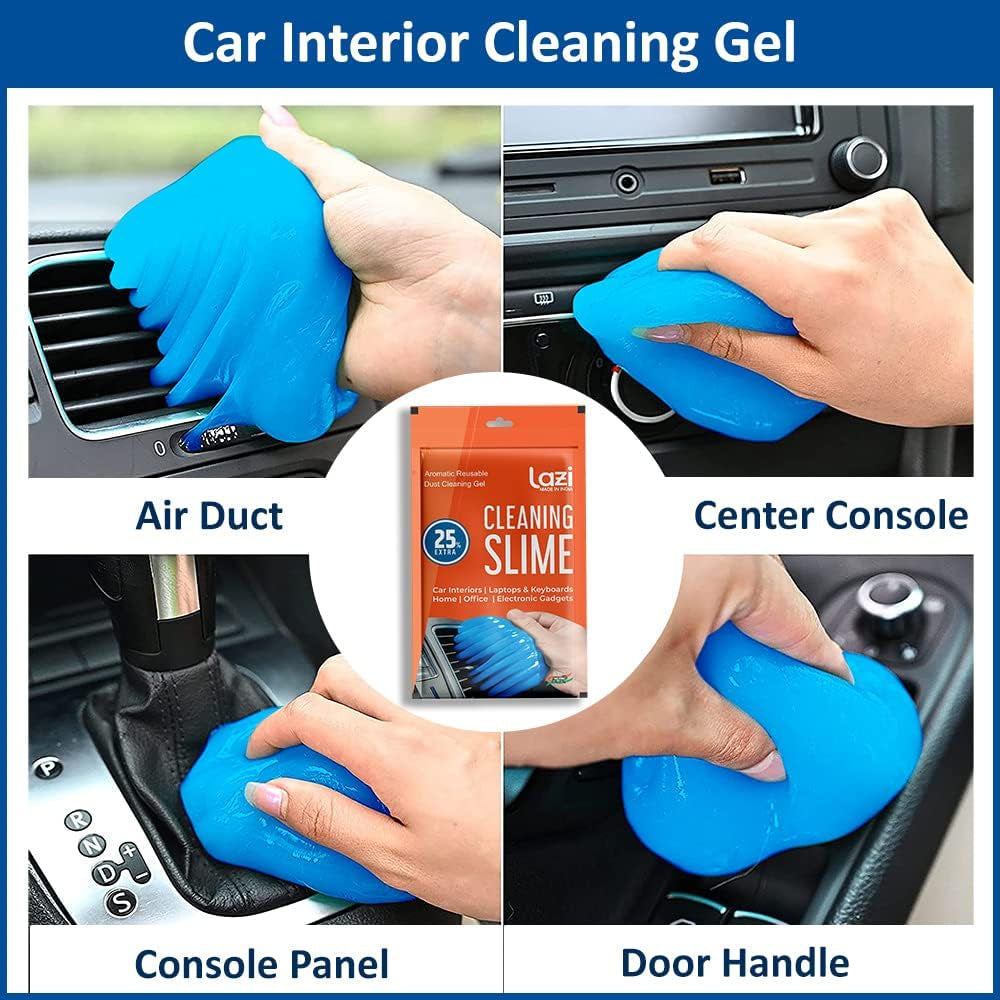 3.5 Oz/100 Gm Blue Multipurpose Scented Reusable Automotive Car Interior Dust Cleaner Cleaning Gel Putty Slime Goop Detailing Kit Supplies for Car Accessories Laptop Keyboard Cleaner Cleaning Gel