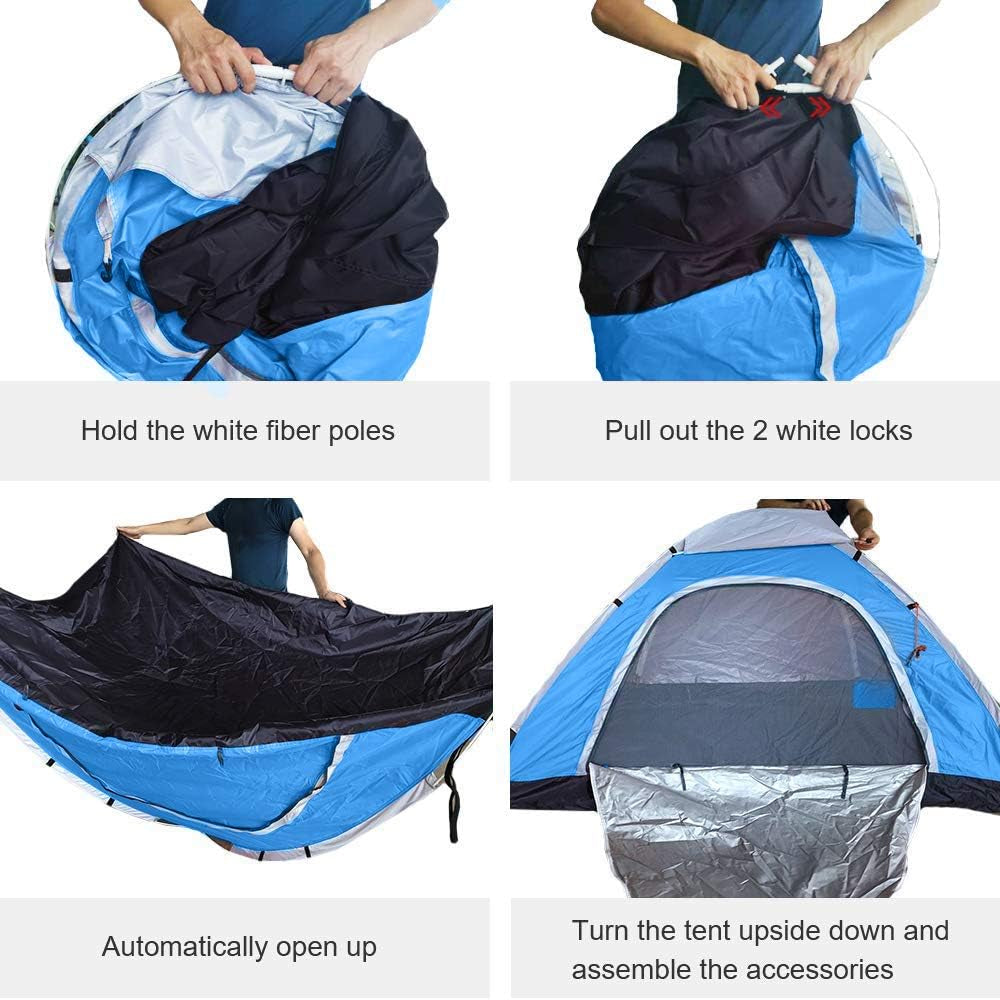 2/3 Person Lightweight Instant Pop up Indoor Outdoor Backyard Tent for Camping Backpacking