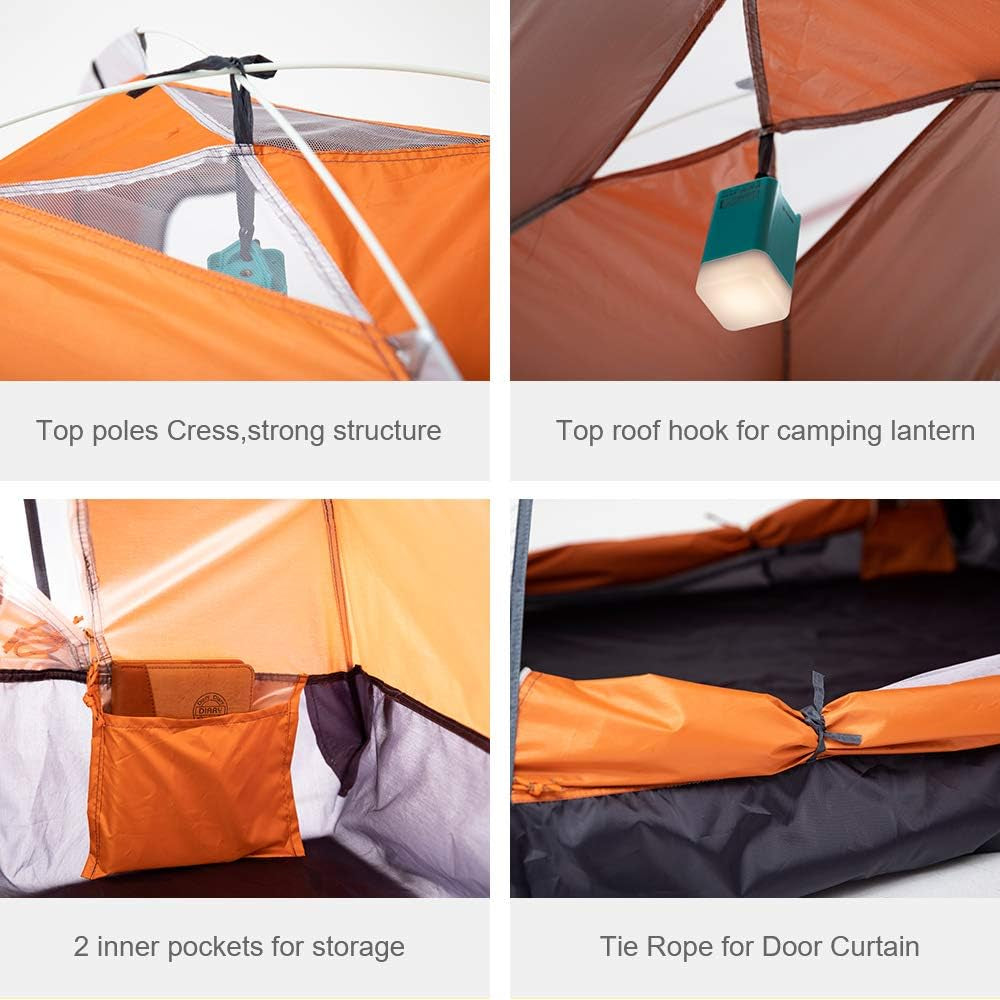 2/3 Person Lightweight Instant Pop up Indoor Outdoor Backyard Tent for Camping Backpacking