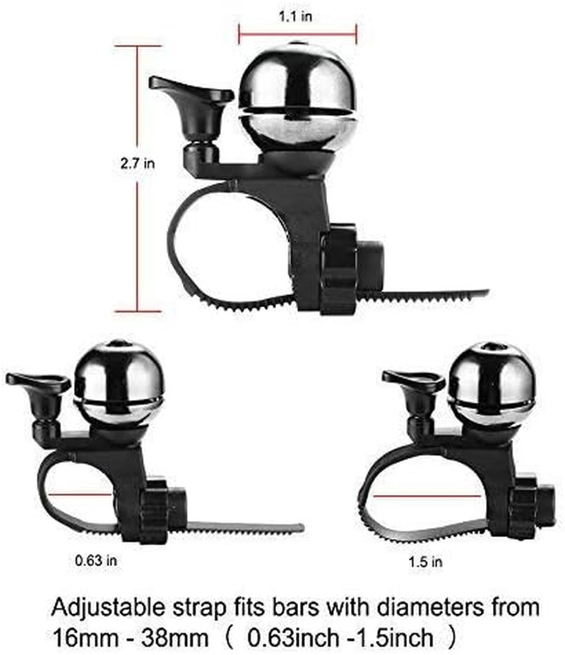 Classic Bike Bell, Adjustable Bicycle Bell Fits Any Bike Handlebar, Universal Bike Bell Loud Crisp Clear Sound Bike Bell for Adults Kids Bike