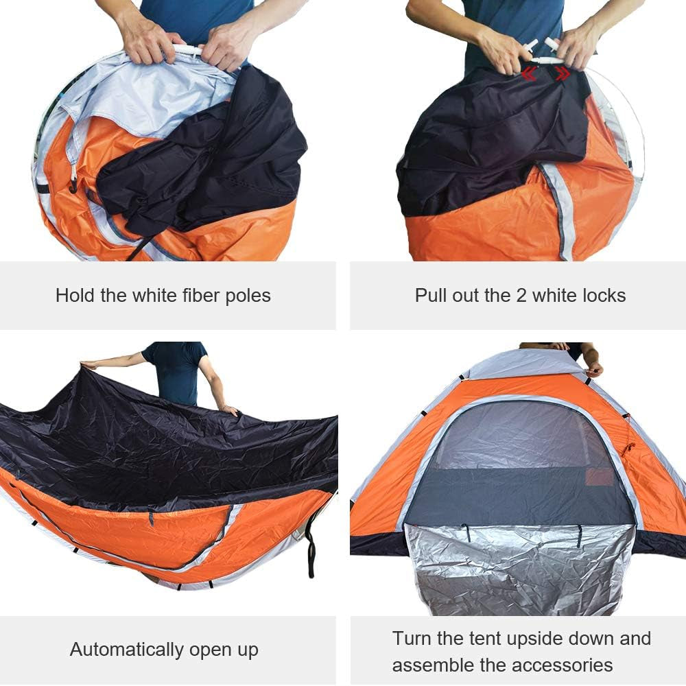 2/3 Person Lightweight Instant Pop up Indoor Outdoor Backyard Tent for Camping Backpacking