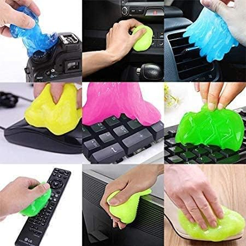3.5 Oz/100 Gm Blue Multipurpose Scented Reusable Automotive Car Interior Dust Cleaner Cleaning Gel Putty Slime Goop Detailing Kit Supplies for Car Accessories Laptop Keyboard Cleaner Cleaning Gel
