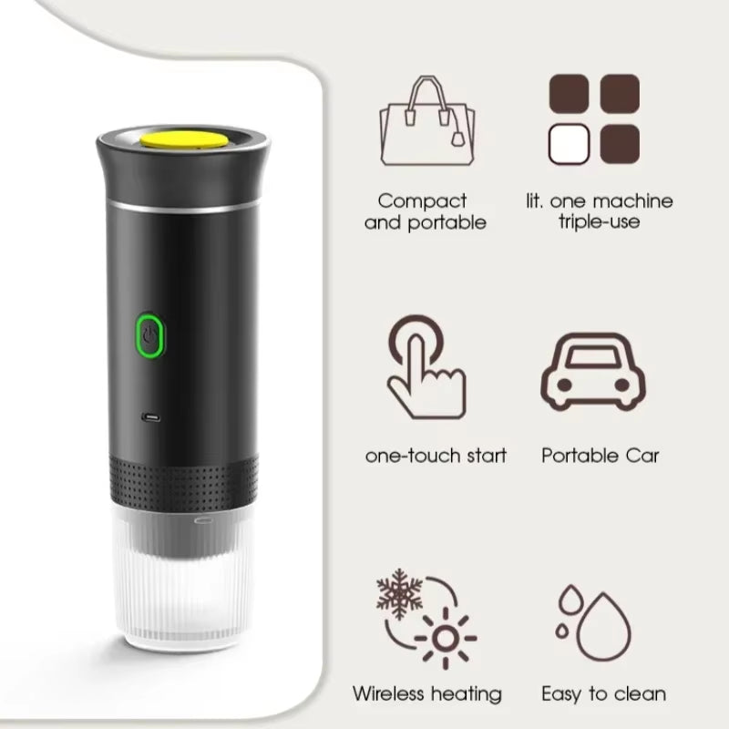 Youpin Coffee Machine Wireless Electric Portable Espresso Coffee Machine Maker 3-In-1 Capsule Powder Travel Coffee Maker
