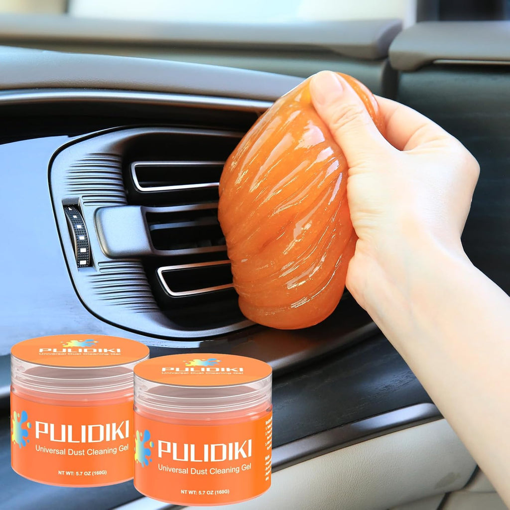Car Cleaning Gel Yellow and Car Cleaning Putty Orange 2Pack Bundle