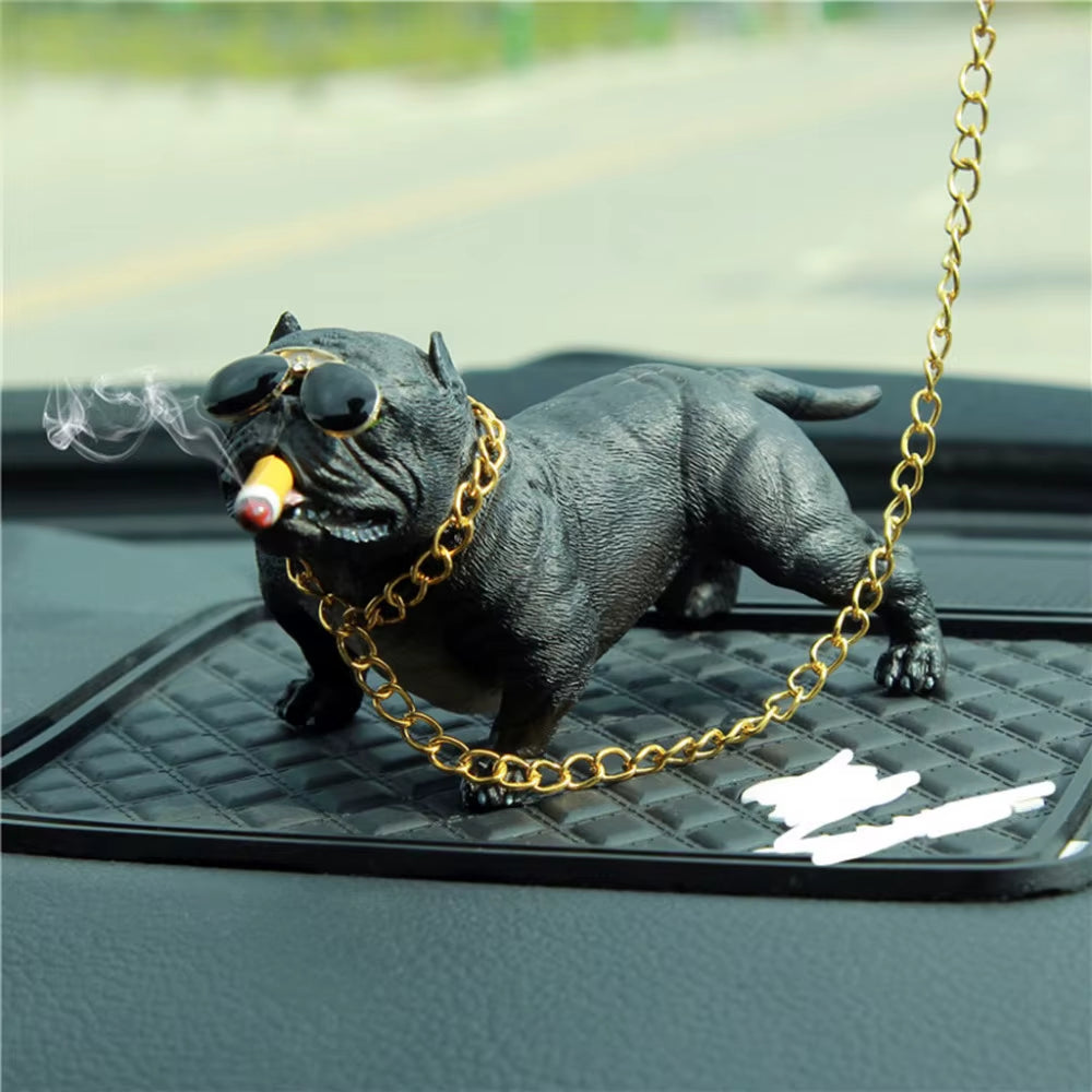 Wear-Resistant Bulldog Car Ornaments Feel Comfortable Resin Material Car Dashboard Decoration Car Accessories Interior Decor